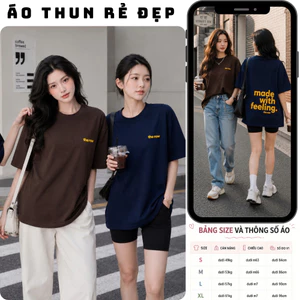 Áo thun, phông THEROW Áo tay lỡ tshirt cổ tròn UNISEX nam nữ Cotton oversize form rộng