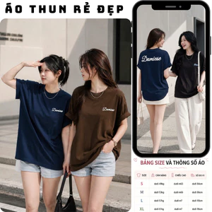 Áo thun, phông DAMIESE Áo tay lỡ tshirt cổ tròn UNISEX nam nữ Cotton oversize form rộng