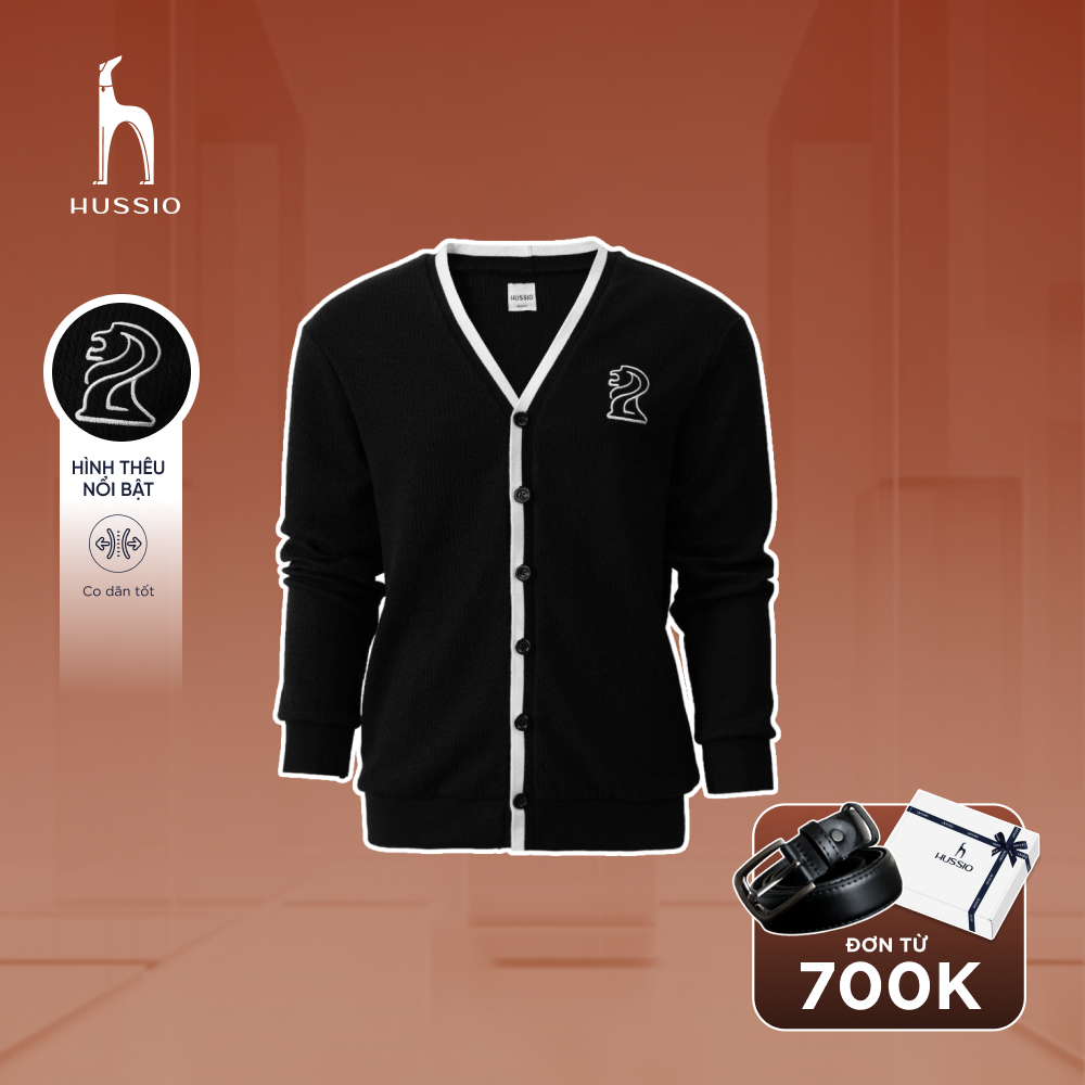 Áo khoác nam Cardigan ABER vải Cottton thun gân sang trọng, lịch lãm, chuẩn form - HUSSIO