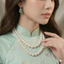 N732 chuỗi hạt ngọc mang aó dài 2 sợi chuỗi dây chuyền ngọc nhân tạo sang trọng cho nữ