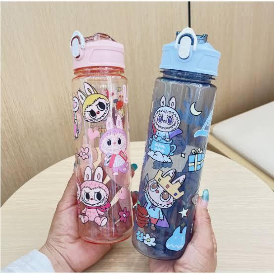 QT bình nước Labubu 800ml có ống hút, siêu xinh
