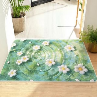 ( TẶNG QUÀ SET 10 KHẨU TRANG) Thảm Lau Chân Cao Cấp-  Dấu Chân Hồng Chống Trơn Trượt, Thấm Nước In Hình 3D 40X60cm MEILI
