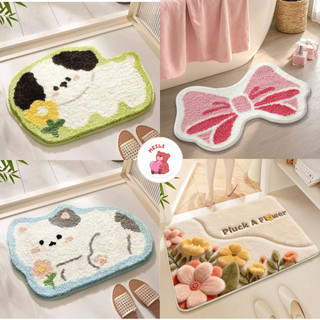 ( TẶNG QUÀ SET 10 KHẨU TRANG) Thảm Lau Chân Cao Cấp-  Dấu Chân Hồng Chống Trơn Trượt, Thấm Nước In Hình 3D 40X60cm MEILI