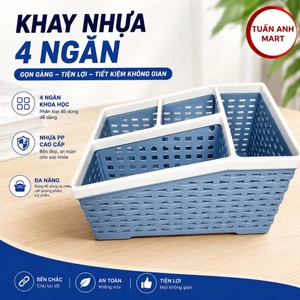 Khay nhựa tiện ích 4 ngăn Việt Nhật size to KN002