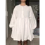 đầm babydoll trắng tay dài form rộng Hàn Quốc 2hand