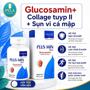 Plus Min New Glucosamine Nhập Khẩu Pháp - Hỗ Trợ Xương Khớp, Sụn Khớp, Collagen Type II 100 Viên