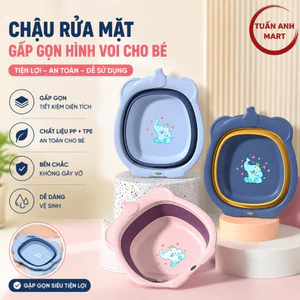 Chậu rửa mặt gấp gọn tiện lợi hình voi cho bé