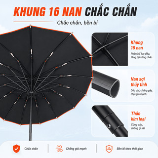 Ô Câu Cá Điều Chỉnh Vạn Hướng 2 Tầng Che Nắng Mưa, Phủ Keo Đen, 16 Nan, Size 2.4/2.6m