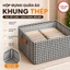 Combo 2 Hộp đựng quần áo khung THÉP họa tiết caro, đựng chăn màn, đồ lót tiện lợi có thể gấp gọn