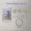 Móc khóa móc điện thoại keychain túi xách Tím pha lê Handmade có hướng dẫn