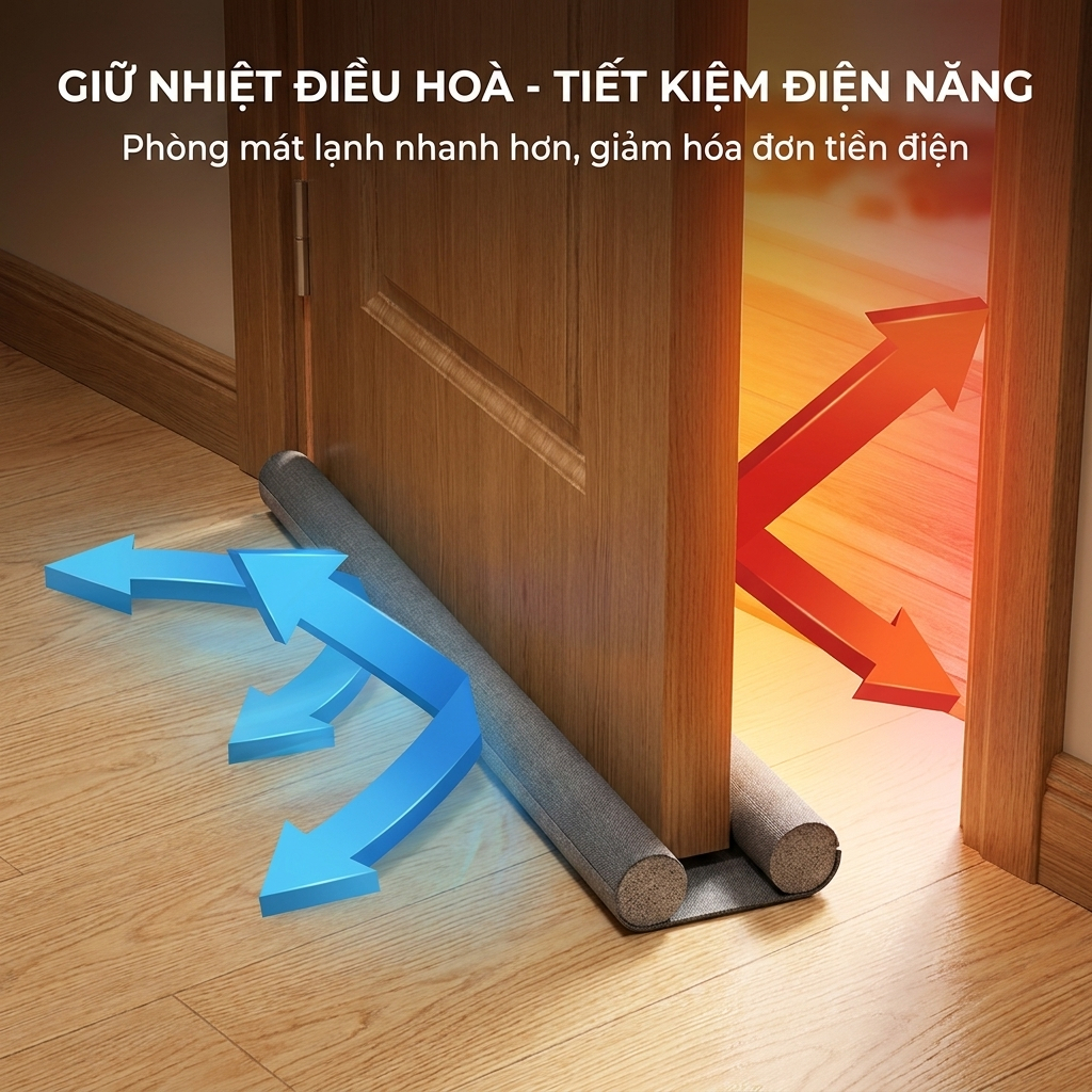 Thanh xốp chặn cửa dài 95cm [ 4 màu ] chắn cửa, chống thoát hơi máy lạnh ngăn côn trùng, bụi bẩn