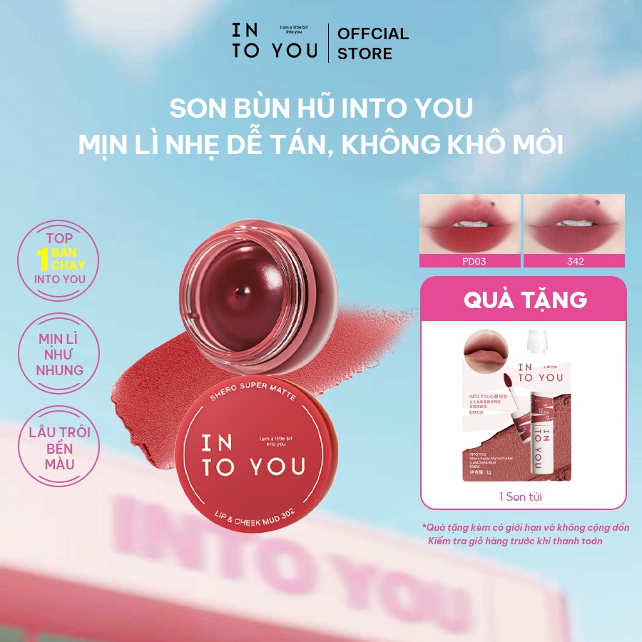 [LIVE] Son Bùn Hũ INTO YOU Mịn Lì Nhẹ Dễ Tán, Không Khô Môi Dùng Cho Môi Và Má 5g