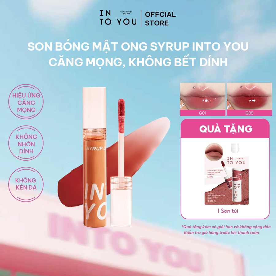 [LIVE] Son bóng mật ong Syrup INTO YOU căng mọng, không bết dính 2.4g