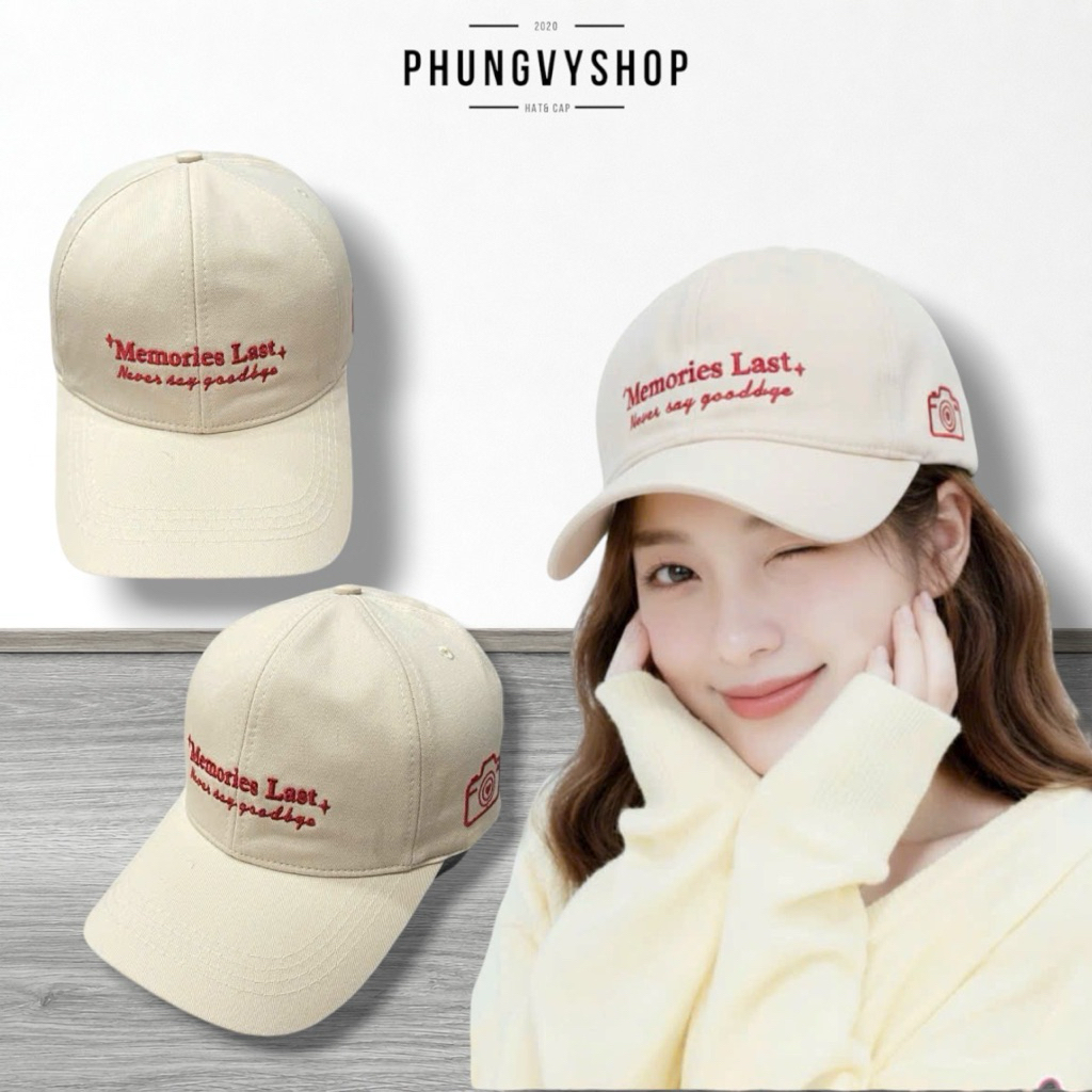 Mũ nón LƯỠI TRAI unisex nam nữ phong cách hàn quốc PHUNGVYSHOP- / Kết Lớn Kaki MEMORIE LAST np/