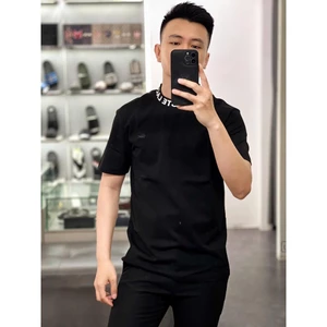 Áo thun nam cổ tròn mẫu mới phối hoạ tiết thêu cổ dệt tay chất vải mềm mịn thoáng mát cao cấp hottrend