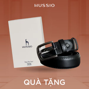 Set quà tặng Thắt lưng da nam cao cấp + Box Tết sang trọng - HUSSIO