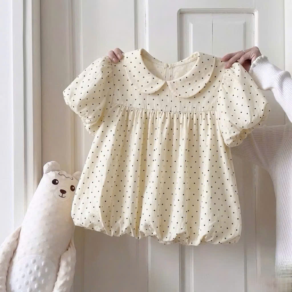 [CHE KHUYẾT ĐIỂM TAY/EO] Áo Cổ Sen Nữ Tay Ngắn Thanh Lịch, Áo Babydoll Cổ Bèo Vintage Dễ Phối Đồ, Chất Liệu Mềm Mát