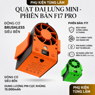 Quạt Đeo Thắt Lưng TIREK F17 Quạt Mini Pin Khủng Gió Phản Lực Mạnh Động Cơ Không Chổi Than 7 Cấp Độ Gió!