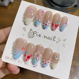 509. nailbox hè xanh hồng 03, nail đi biển