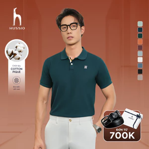 Áo polo nam DOMINUS vải cotton pique 4.0 mềm mịn, co dãn tốt, thoáng mát, đứng form - HUSSIO