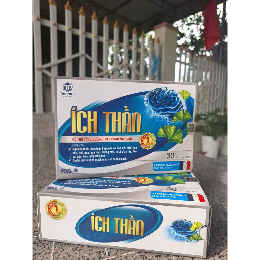 (1 Viên Mỗi Ngày) Ích Thần - Tăng Cường Lưu Thông Máu Não, Giúp Giảm Đau Đầu, Mất Ngủ, Tiền Đình, Phòng Ngừa Tai Biến