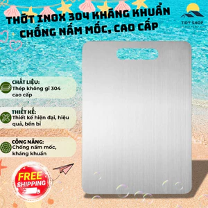 Thớt Inox 304 Kháng Khuẩn Chống Nấm Mốc, TIDY SHOP, Thớt Thép Không Gỉ Cao Cấp, Thớt Cắt Thực Phẩm Bền Đẹp Dễ Vệ Sinh