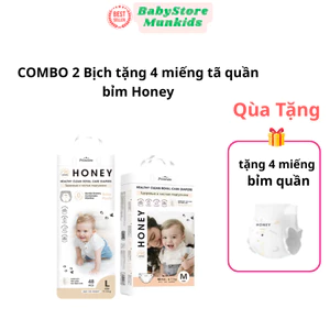 COMBO 2 BỊCH Tã Bỉm Dán/Quần Honey Premium Tơ Tằm Siêu Mềm Mịn Và Thấm Hút, Thoáng Khí Đủ Size