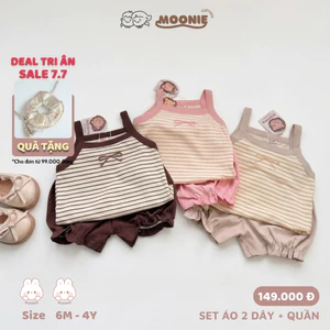Set Bộ Quần Áo Hai Dây Kẻ Ngang Mùa Hè 2026 Cho Bé Gái Chất Liệu Cotton Co Dãn 4 Chiều