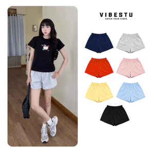Quần Short Nữ Trơn VIBESTU Quần Ngắn Nữ Form Rộng Nỉ 2 Da Mềm Mịn Thoáng Mát