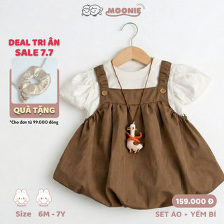 [TẶNG ÁO] Set Váy Yếm Thô Hàn Quốc Bé Gái Đáng Yêu Hè 2026 cho bé gái từ 6-25kg