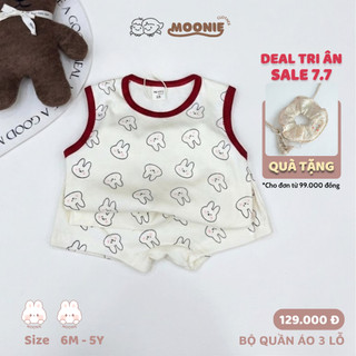 [6-16 kg] Bộ Ba Lỗ Cho Bé Trai Bé Gái Chất Cotton Co Giãn 4 Chiều Đồ Bộ Mặc Nhà Cho Bé Bộ Sát Nách
