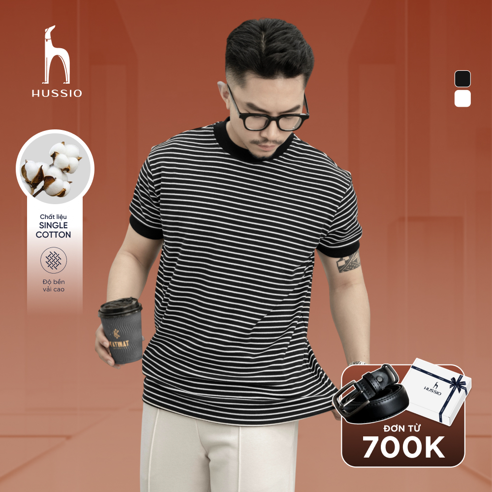 [SALE LẺ SIZE] Áo thun nam cổ tròn MASDY  vải wash lông mềm mịn, co dãn tốt, sang trọng, chuẩn form - HUSSIO