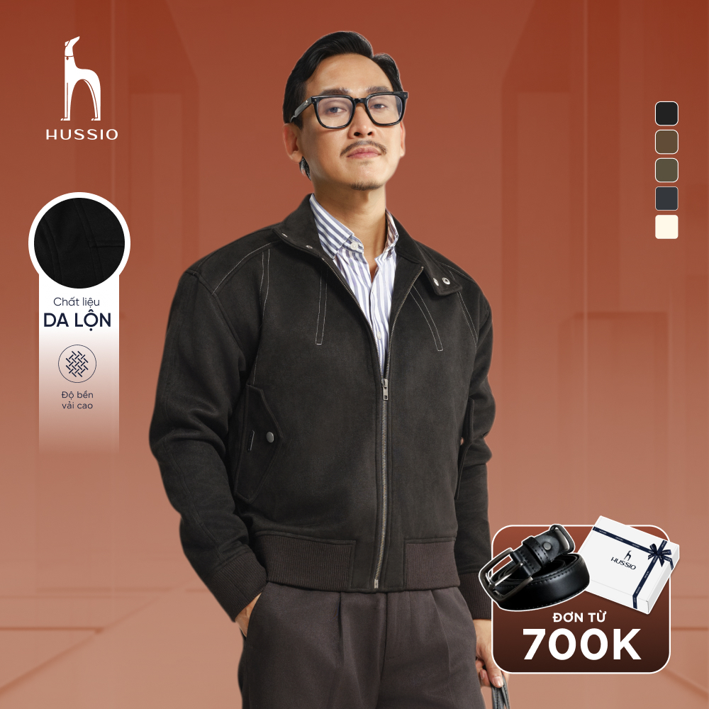 [HUSSIO X HUAVIVAN] Áo khoác Up Body form boxy, chất liệu da lộn cao cấp, chống tia UV không bong tróc - NhaHat - HUSSIO