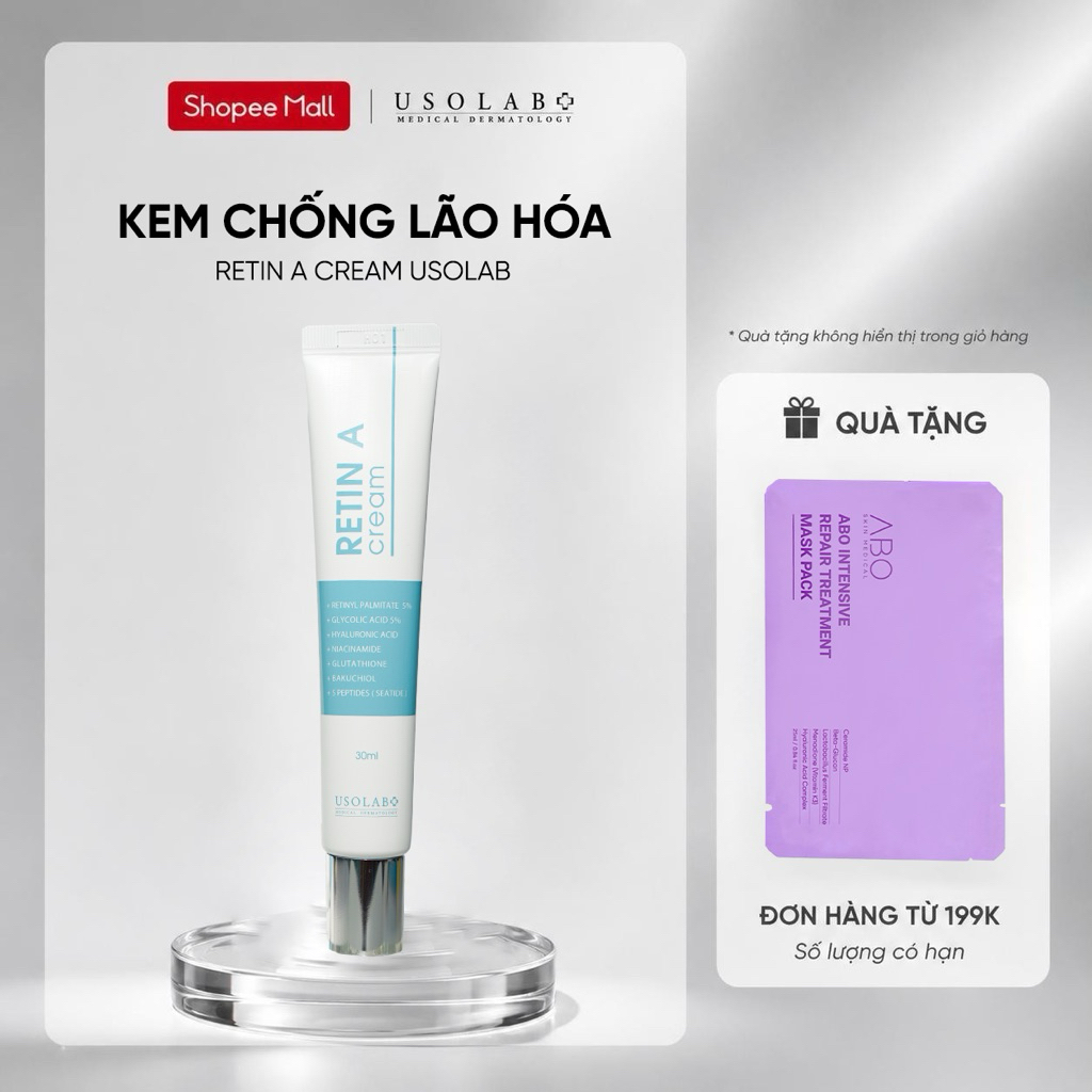 Kem chống lão hóa đa cấp độ USOLAB RETIN A - Giúp phục hồi, làm sáng da 30ml