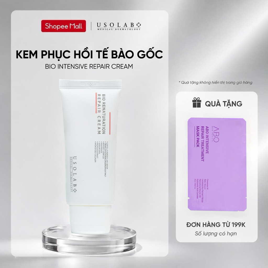Kem dưỡng tế bào gốc Bio Intensive Repair Cream USOLAB - Giúp phục hồi da, chống lão hoá 50ml