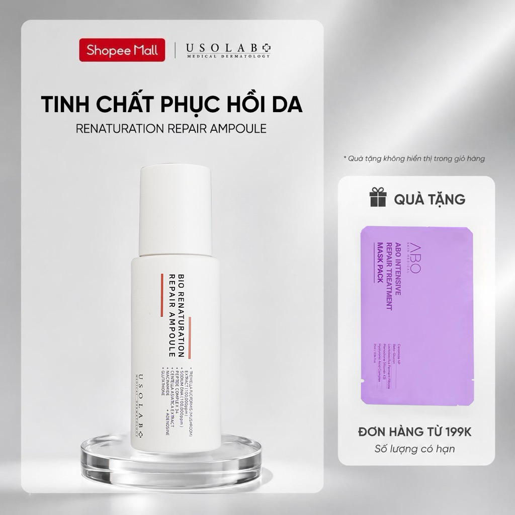 Tinh chất tế bào gốc trắng da, mờ nám, chống lão hóa USOLAB - Bio Renaturation Repair Ampoule 50ml