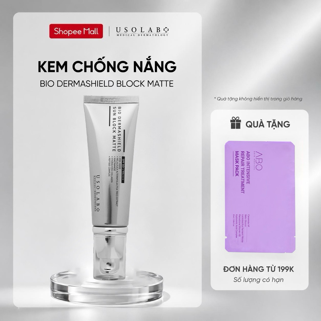 USOLAB Kem Chống Nắng Da Dầu Mụn Bio Intensive Sun Block Matte SPF50+ PA++++ – Kiểm Soát Nhờn, Không Bít Lỗ Chân Lông