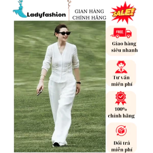 Set quần suông nữ ống rộng mix áo sơ mi cổ V nilen tơ cao cấp phù hợp đi chơi , dạo phố New 2026