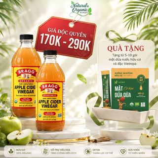 Giấm Táo Hữu Cơ Bragg Thanh Lọc Tự Nhiên, Hỗ Trợ Tiêu Hóa, Nấu Ăn, Pha Thức Uống – Natural Market