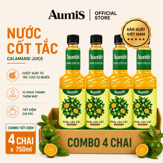 Nước Cốt Tắc Aumis 750ML – Giải Pháp Thay Tắc Tươi, Pha Trà Trái Cây Thanh Mát Ngày Hè
