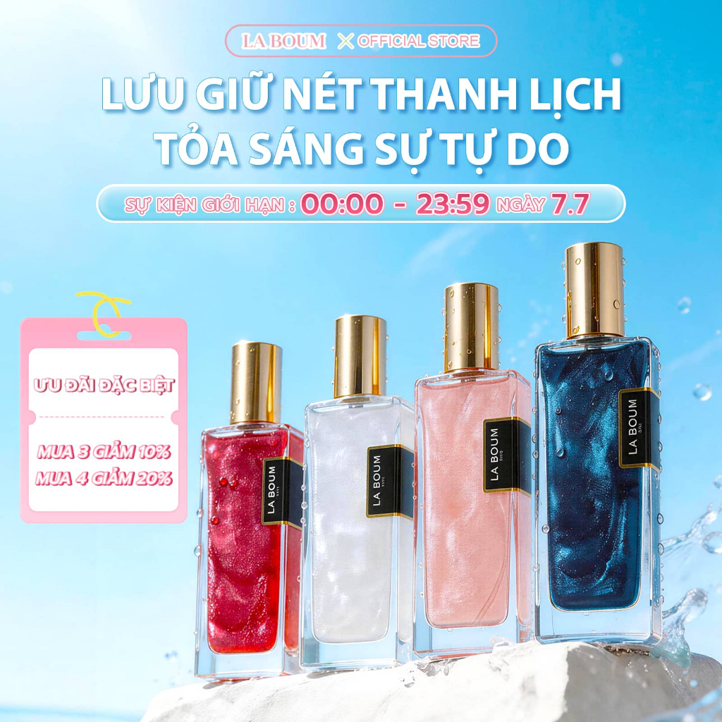 Nước Hoa Có Nhũ Unisex 50ml  LABOUM Lưu Hương LâuThơm Lâu 6-8 Giờ Đa Dạng MÙi