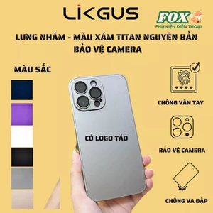 Ốp lưng chính hãng Likgus độ màu IPhone 15 lưng nhám chống vân tay IPhone 11 12 13 14 15 16Promax