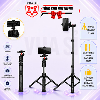 Chân Máy Ảnh Điện Thoại VUASI 91666 Kèm Remote Bluetooth, Đèn LED Hỗ Trợ Livestream, Quay Video