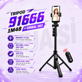 Chân Máy Ảnh Điện Thoại VUASI 91666 Kèm Remote Bluetooth, Đèn LED Hỗ Trợ Livestream, Quay Video
