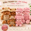 Gấu Bông Teddy & Lợn Hồng Mặc Yếm - Thêu Tên Theo Yêu Cầu Trên Mũ Và Yếm, Quà Tặng Cá Nhân Hóa