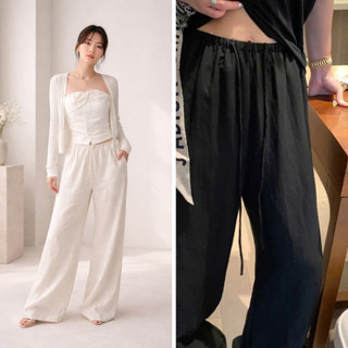 Quần Nữ Ống Rộng Cạp Chun Co Giãn