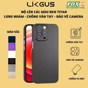 Ốp Likgus chất liệu titan lưng nhám IPhone 11 12 13 14 15 16promax pro -độ giống màu titan iphone 15