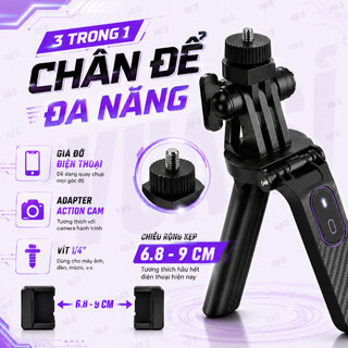 Tripod Gậy Selfie VUASI P185 Plus Mở Chân 1 Chạm ,Kèm Remote Bluetooth Dùng Cho Điện Thoại Máy Ảnh