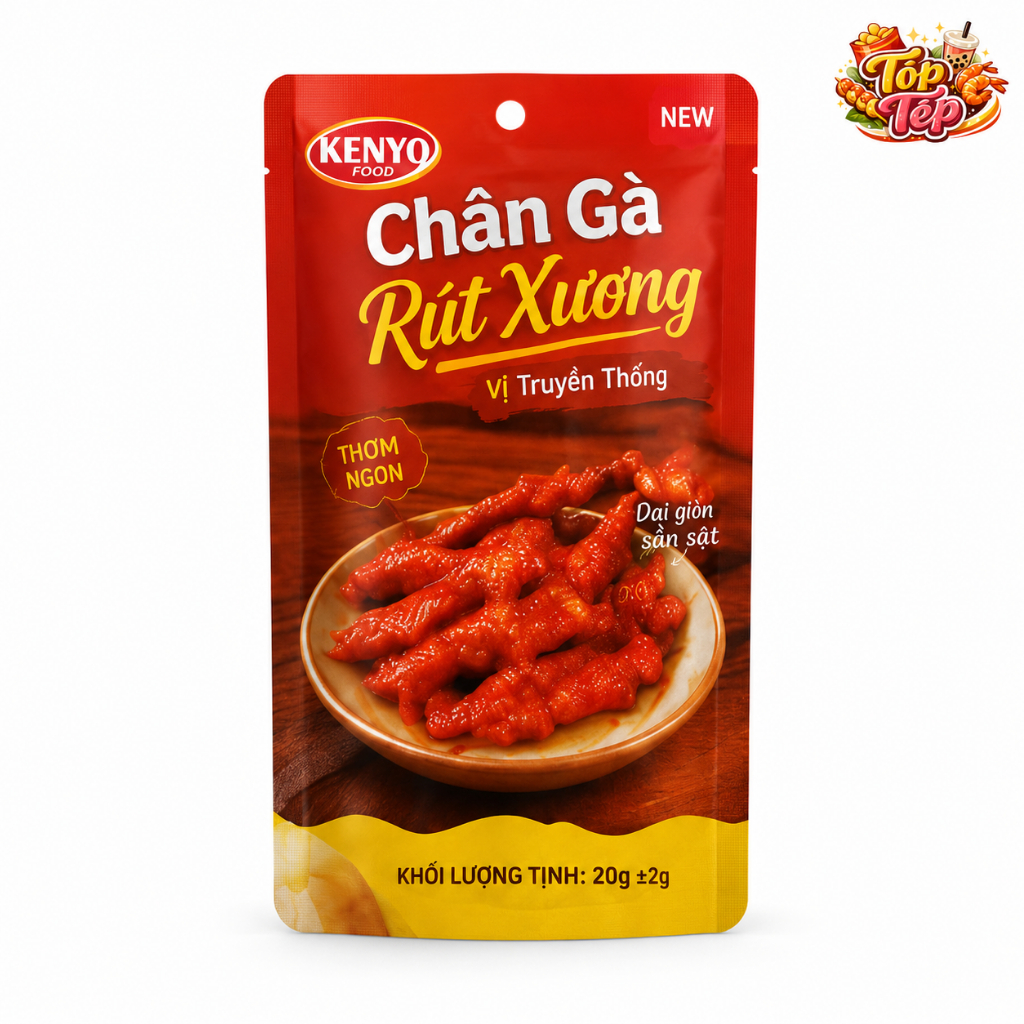 Combo Chân Gà Kenyo - Rút xương 4 vị - Tê Cay/Sả Tắc/Truyền Thống/Tứ Xuyên | Gói 22-26g