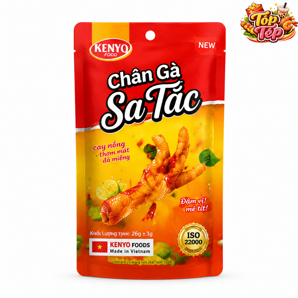 Combo Chân Gà Kenyo - Rút xương 4 vị - Tê Cay/Sả Tắc/Truyền Thống/Tứ Xuyên | Gói 22-26g